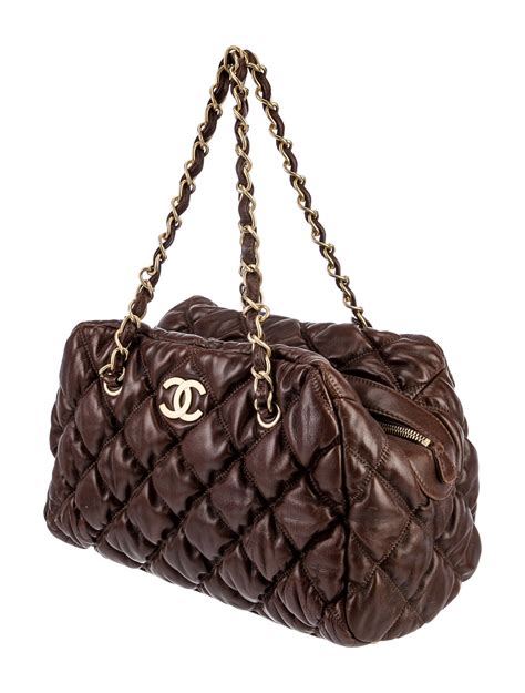 chanel bubble quilted bowler bag